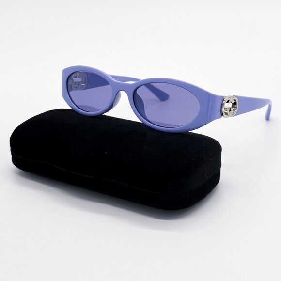 NEW GUCCI SUNGLASSES WOMEN OVAL PURPLE GUCCI GG1662SA 003 - Picture 1 of 11
